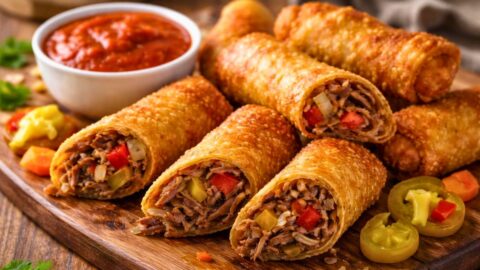 Italian Beef Egg Rolls Recipe