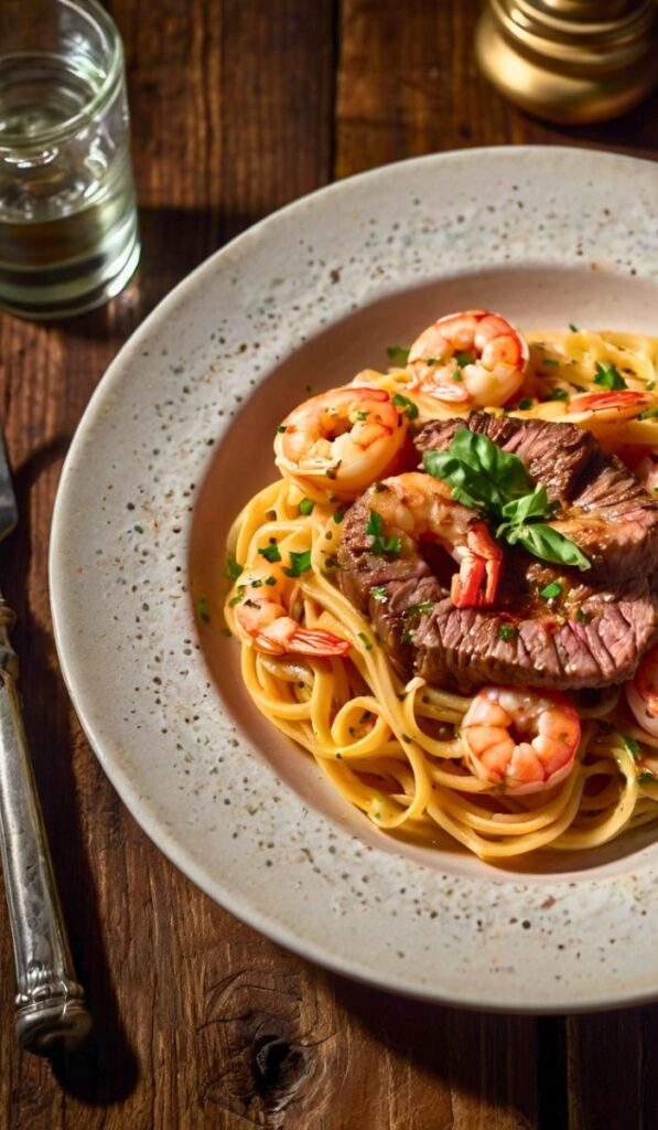 Calabrian Steak and Shrimp Bucatini Recipe