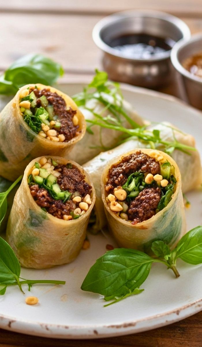 20 Minute Thai Basil Beef Rolls Recipe