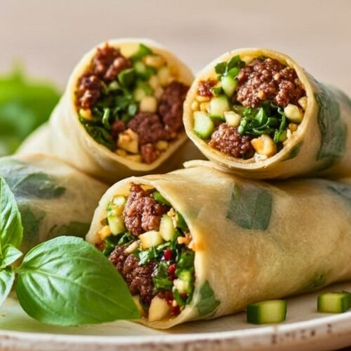 20 Minute Thai Basil Beef Rolls Recipe
