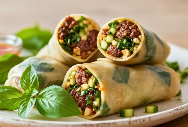 20 Minute Thai Basil Beef Rolls Recipe