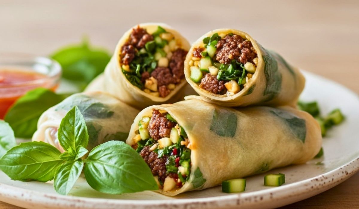 20 Minute Thai Basil Beef Rolls Recipe