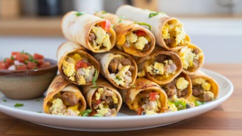 Breakfast Sausage and Egg Taquitos Recipe