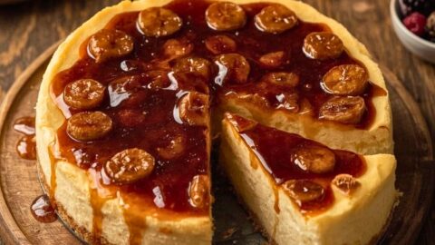 Caramelized Banana Cheesecake with Rum Glaze Recipe