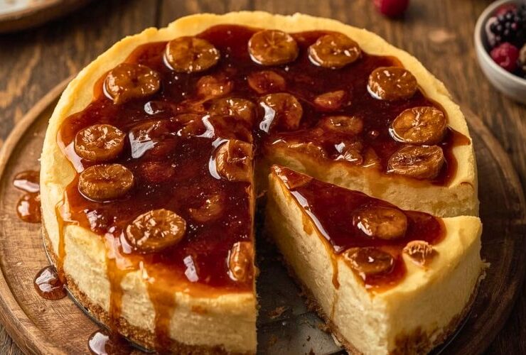 Caramelized Banana Cheesecake with Rum Glaze Recipe