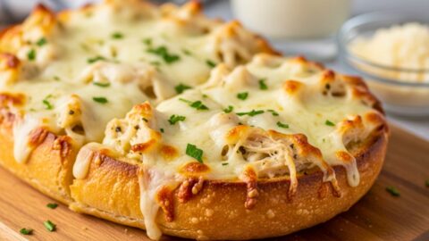 Chicken Alfredo Garlic Bread Recipe
