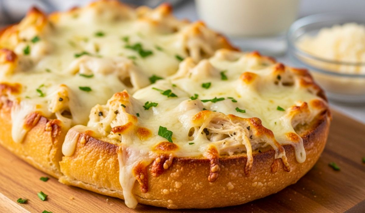 Chicken Alfredo Garlic Bread Recipe