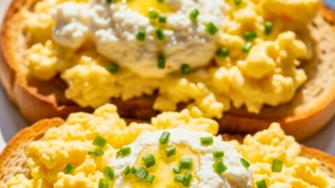 Chive and Ricotta Soft Scrambled Eggs on Toast Recipe