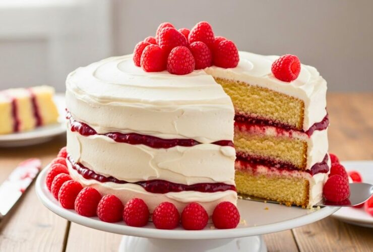 Raspberry Layer Cake with Swiss Meringue Buttercream Recipe