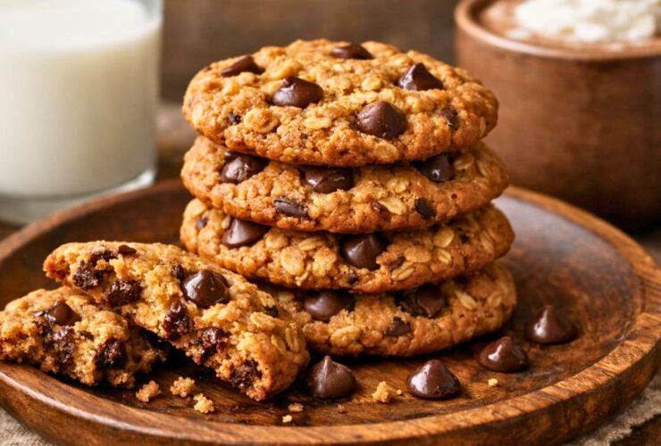 4 Ingredient Chewy Chocolate Oat Cookies Recipe