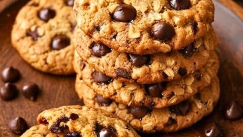 4 Ingredient Chewy Chocolate Oat Cookies Recipe