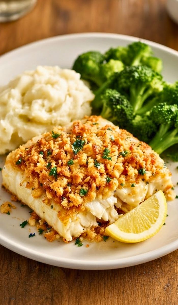 Baked Cod with Ritz Cracker Topping Recipe