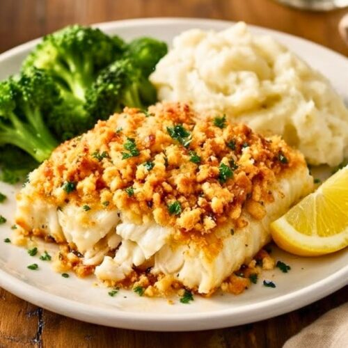 Baked Cod with Ritz Cracker Topping Recipe