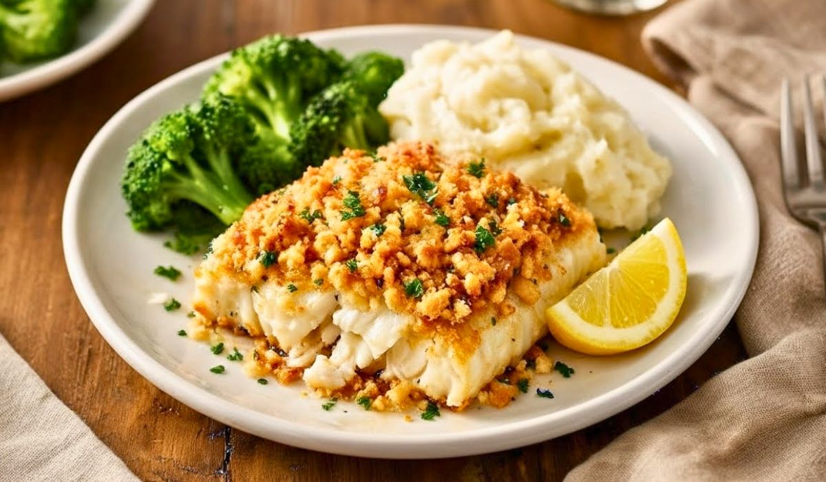 Baked Cod with Ritz Cracker Topping Recipe