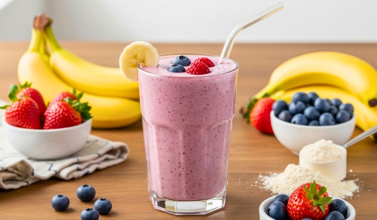 Banana Berry Protein Smoothie Recipe