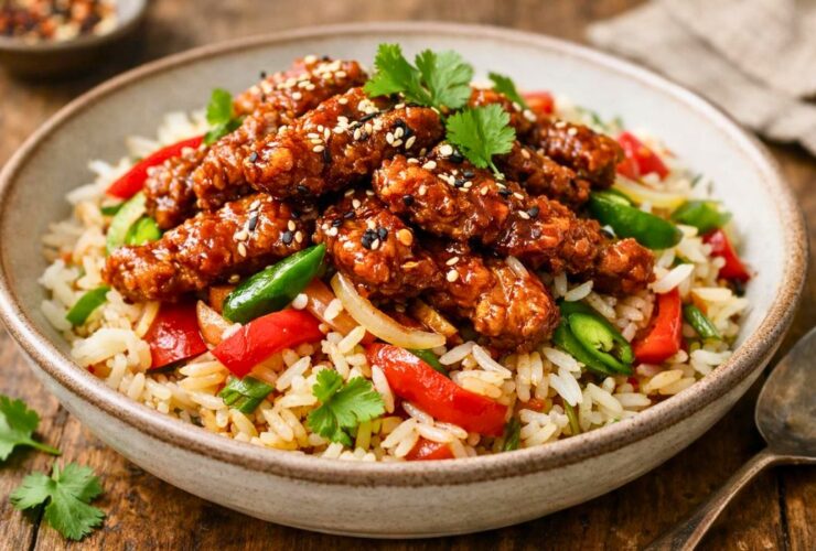 Crispy Chilli Beef Rice Recipe
