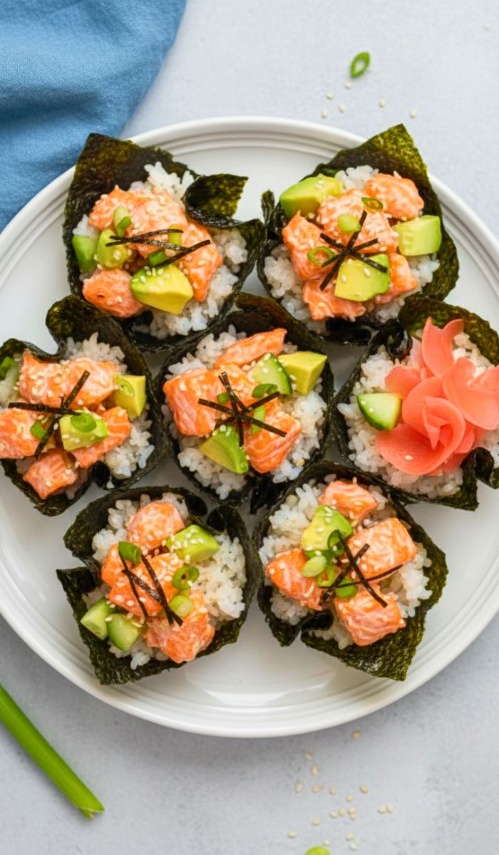 Easy Baked Salmon Sushi Cups Recipe
