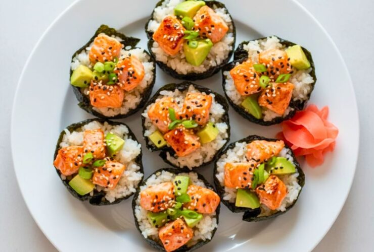 Easy Baked Salmon Sushi Cups Recipe
