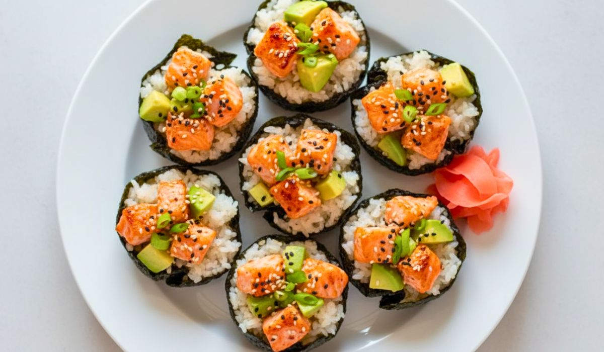 Easy Baked Salmon Sushi Cups Recipe