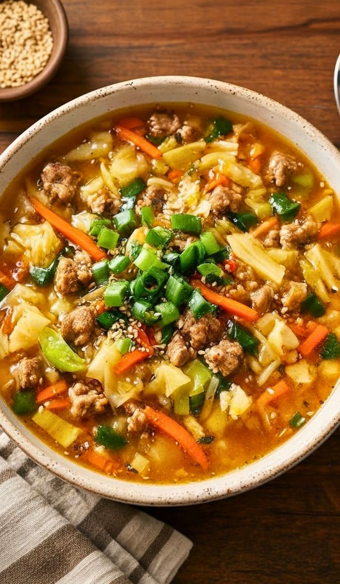 Hearty One Pot Egg Roll Soup Recipe