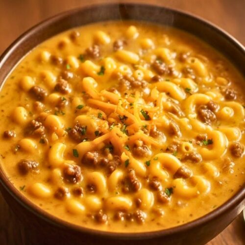 Mac & Cheese Burger Soup Recipe