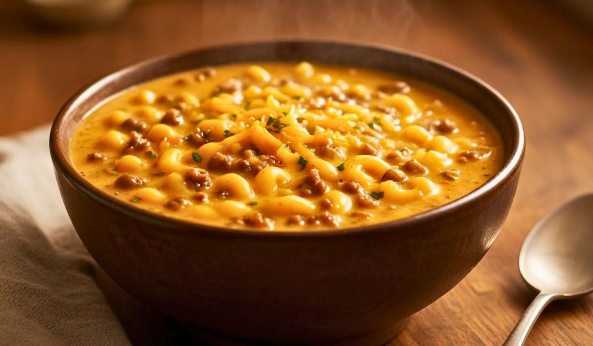 Mac & Cheese Burger Soup Recipe