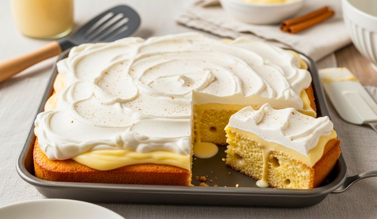 Magical Eggnog Poke Cake Recipe