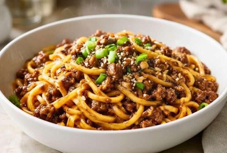 Mongolian Ground Beef Noodles Recipe