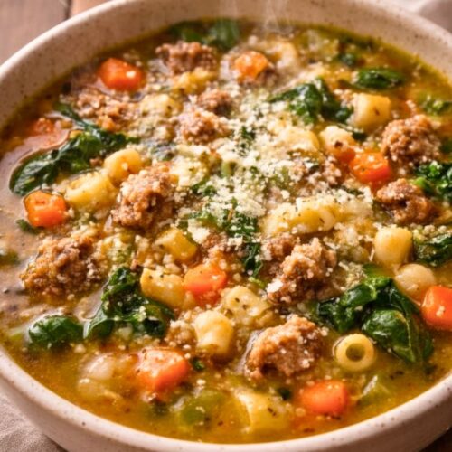Parmesan Italian Sausage Ditalini Soup Recipe