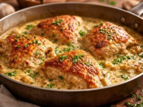 Bobby Flay Chicken Thighs with Creamy Garlic Sauce Recipe