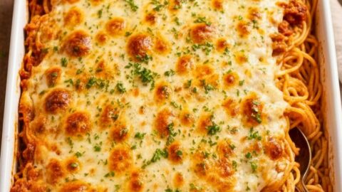 Creamy Baked Million Dollar Spaghetti Casserole Recipe