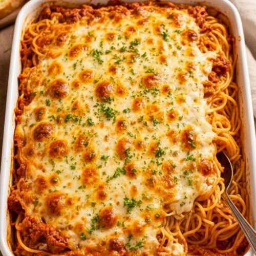 Creamy Baked Million Dollar Spaghetti Casserole Recipe