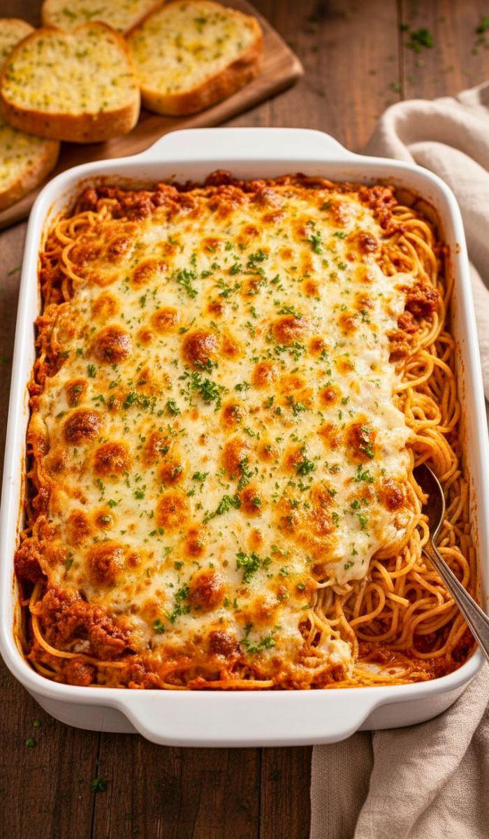 Creamy Baked Million Dollar Spaghetti Casserole Recipe