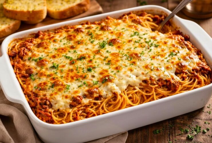 Creamy Baked Million Dollar Spaghetti Casserole Recipe