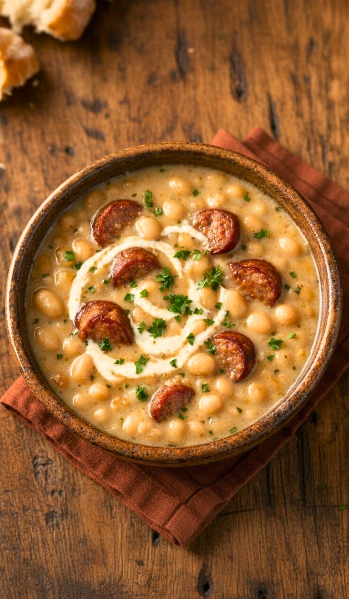 Creamy Bean Soup with Sausage Recipe