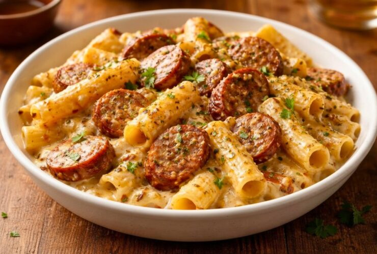 Creamy Pepper Jack Cajun Sausage Pasta Recipe