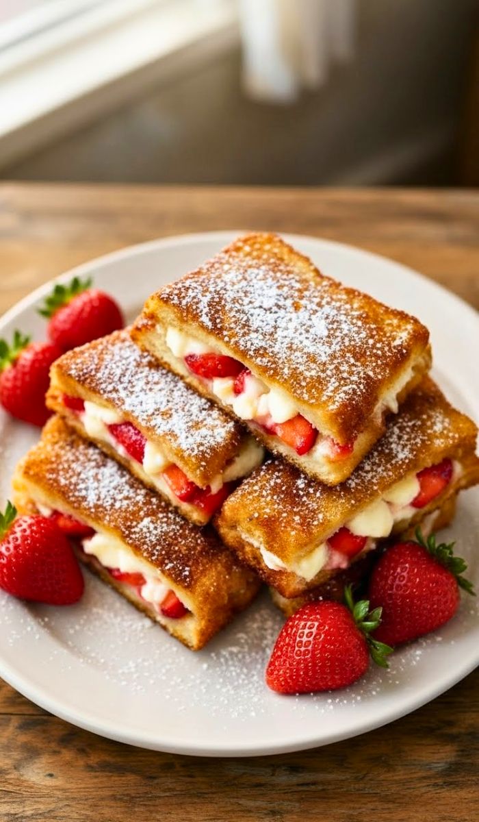 Fried Strawberry Cheesecake Sandwiches Recipe