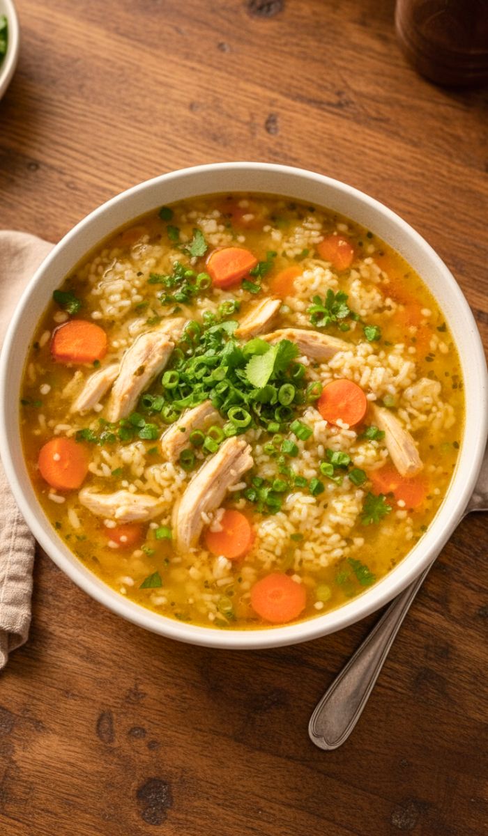 Ginger Chicken & Rice Soup Recipe