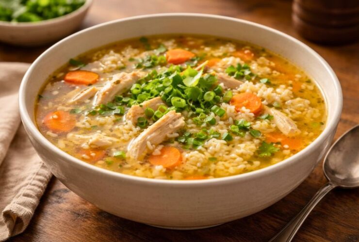 Ginger Chicken & Rice Soup Recipe