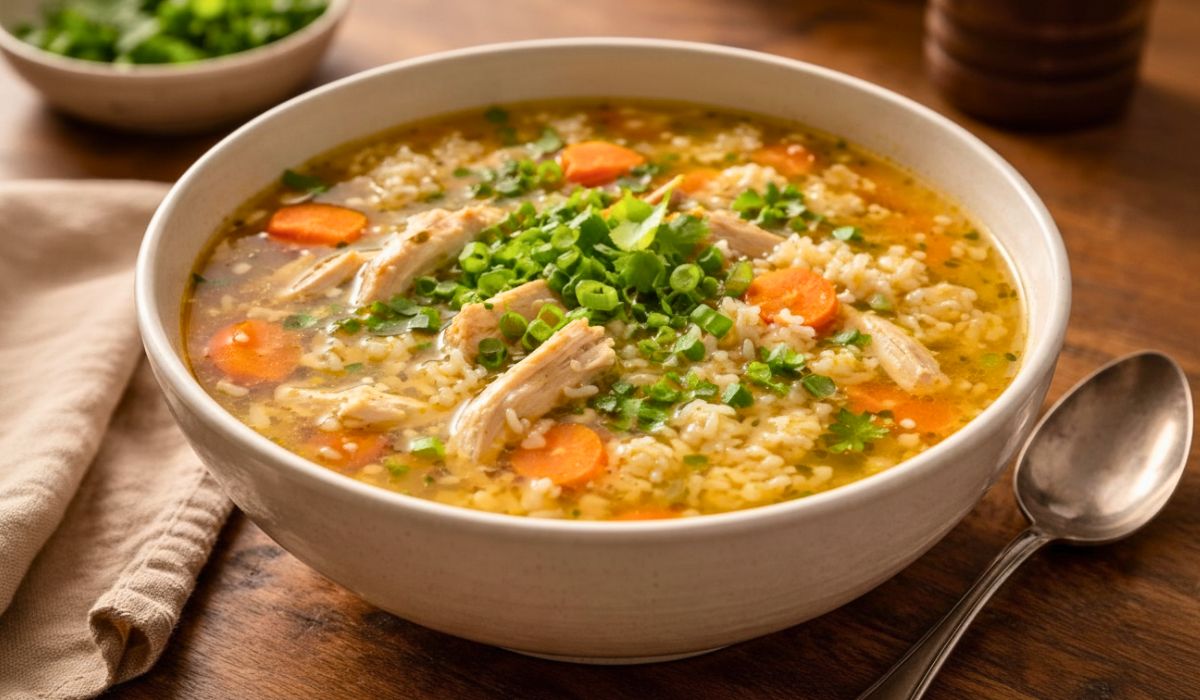 Ginger Chicken & Rice Soup Recipe