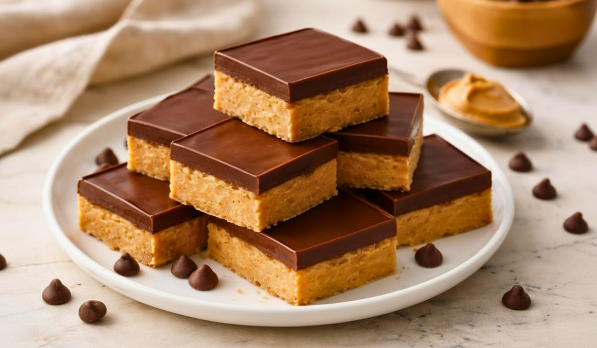 No Bake Chocolate Peanut Butter Bars Recipe