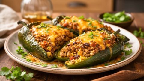 Bobby Flay Stuffed Poblano Peppers Recipe