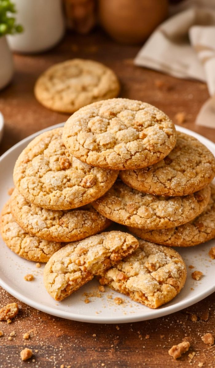 Crinkly Crackly Butter Toffee Sugar Cookies Recipe