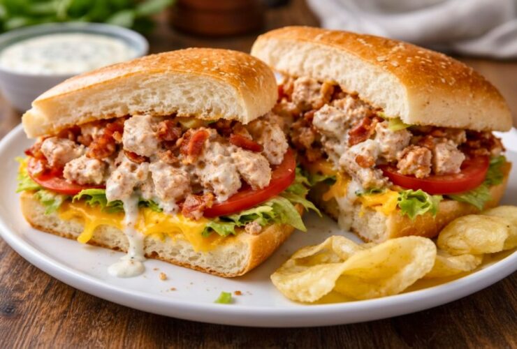 Easy Chopped Chicken Bacon Ranch Sandwich Recipe