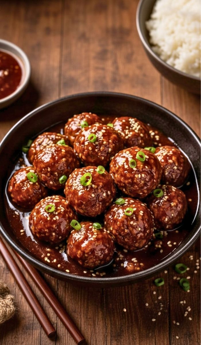 Sticky Korean BBQ Meatballs Recipe