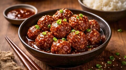 Sticky Korean BBQ Meatballs Recipe