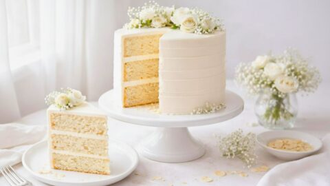 White Almond Wedding Cake Recipe