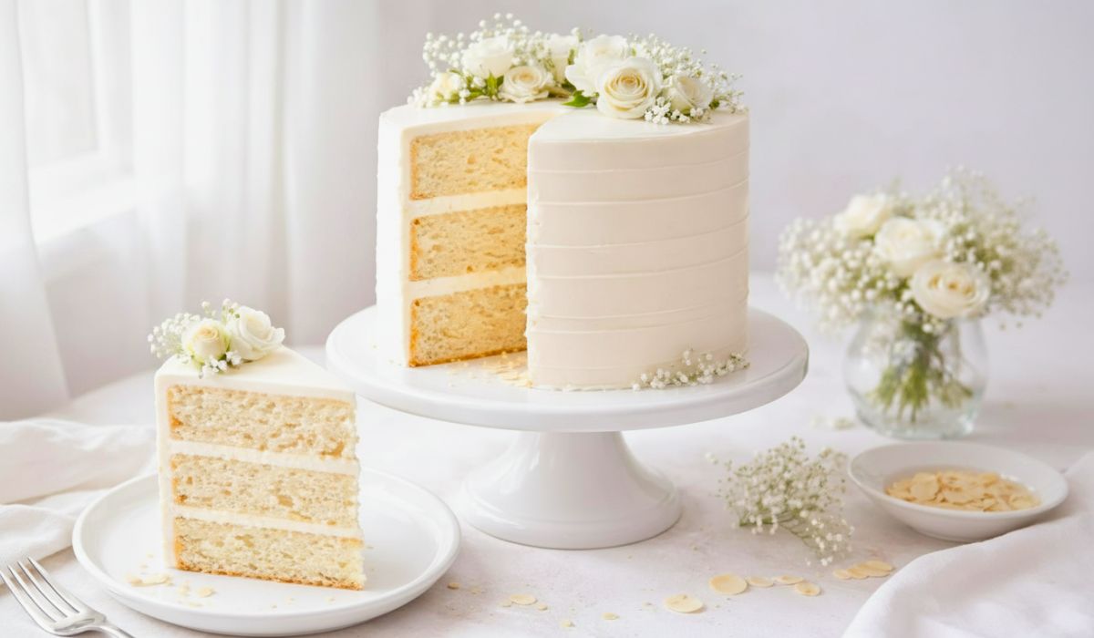 White Almond Wedding Cake Recipe