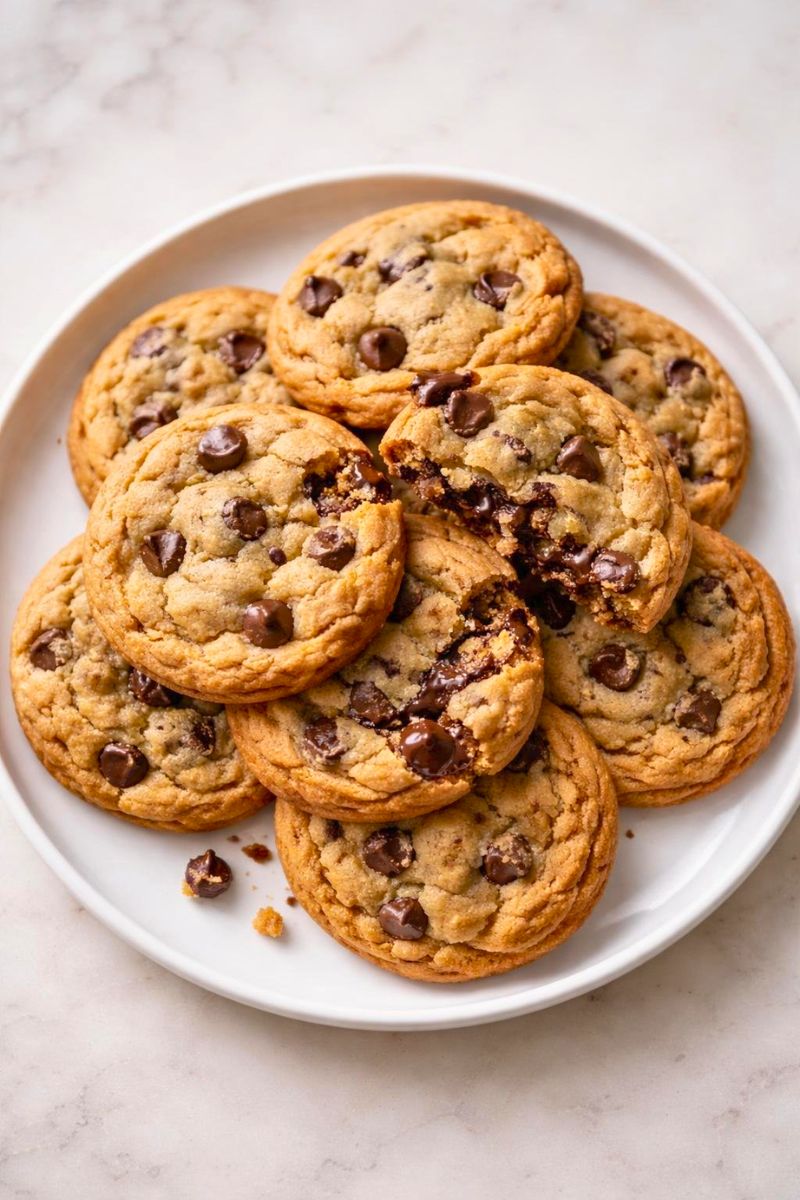 Stack of chocolate chip cookies