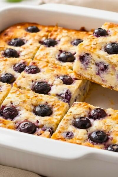 High Protein Blueberry Cottage Cheese Breakfast Bake Recipe